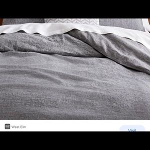 West Elm King linen duvet